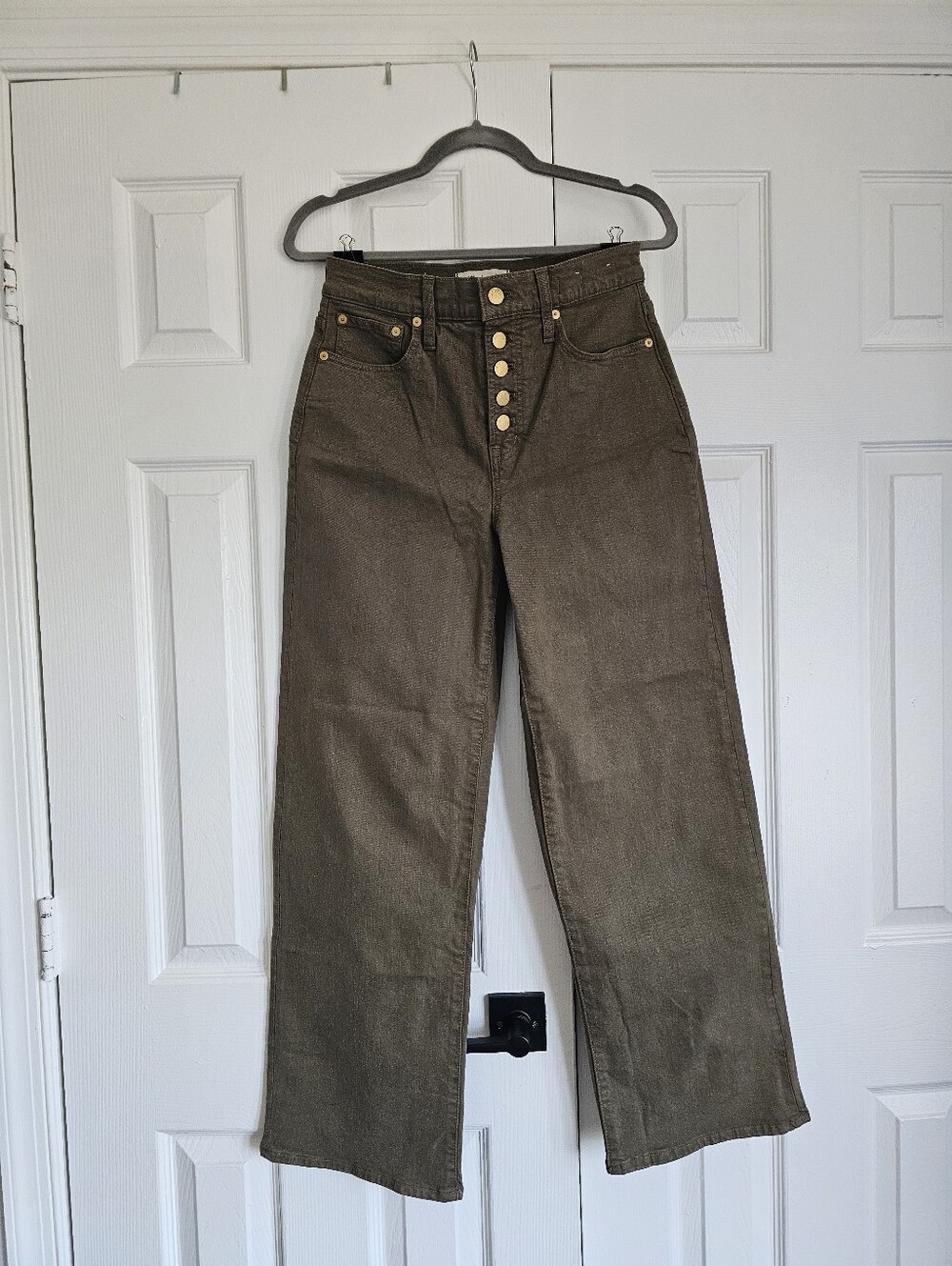 Madewell The Perfect Vintage Wide Leg 5 Button Fly Edition Olive